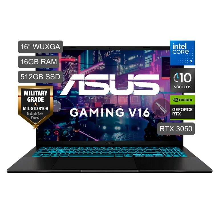 Asus Gaming V16 Intel Core 7 240H 16GB 512SSD RTX3050 16" WUXGA