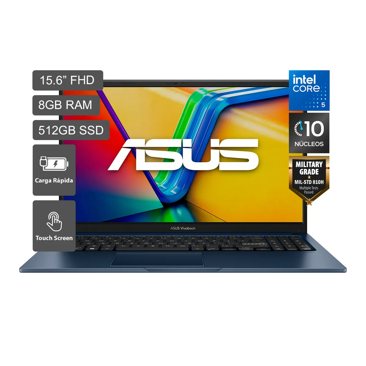 ASUS - Laptop Vivobook 15 Intel Core 5 120U 8GB 512SSD 15.6" FHD PANTALLA TÁCTIL   