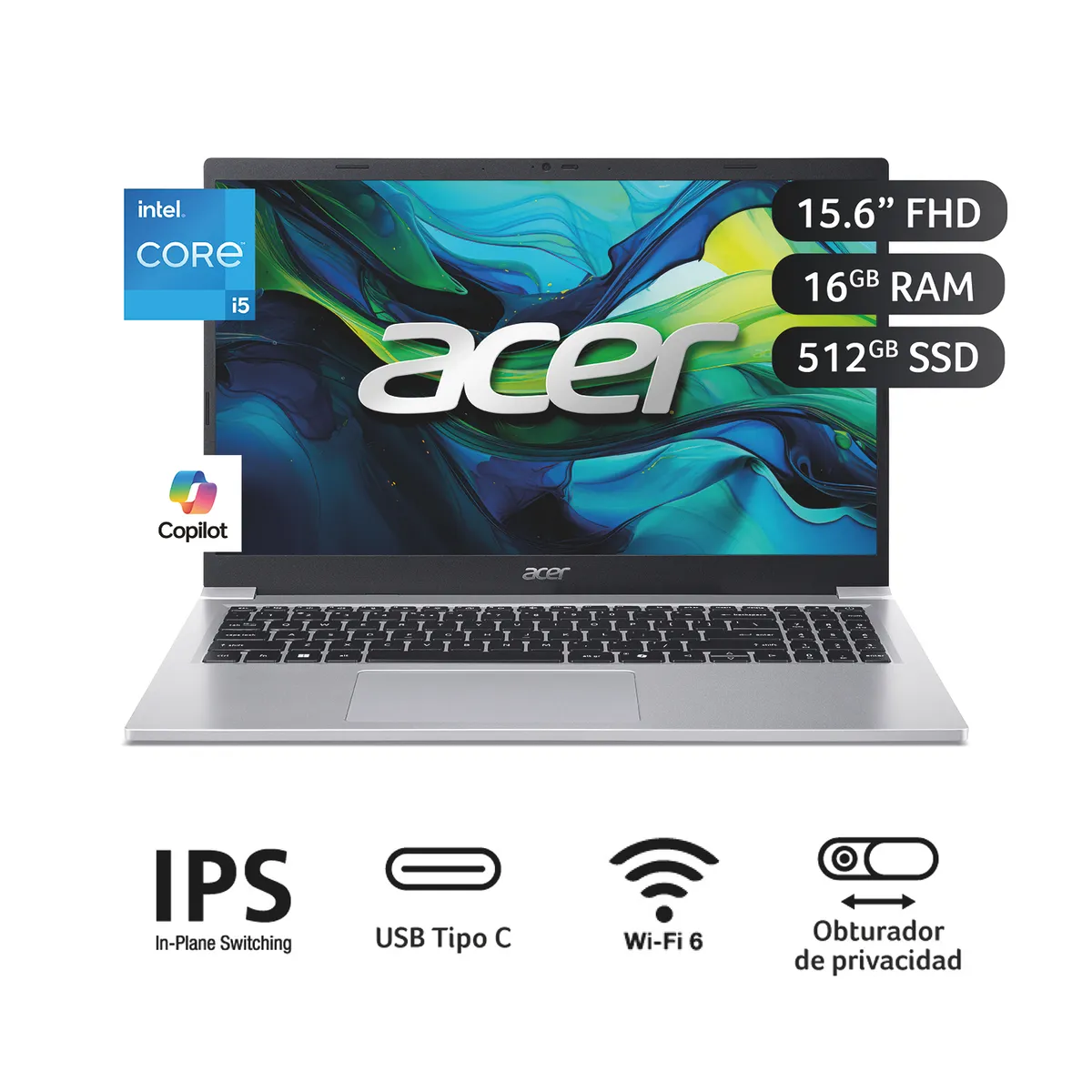 ACER - Laptop Acer Aspire Lite Intel Core i5-1334U 16GB 512 GB 15.6"  FHD