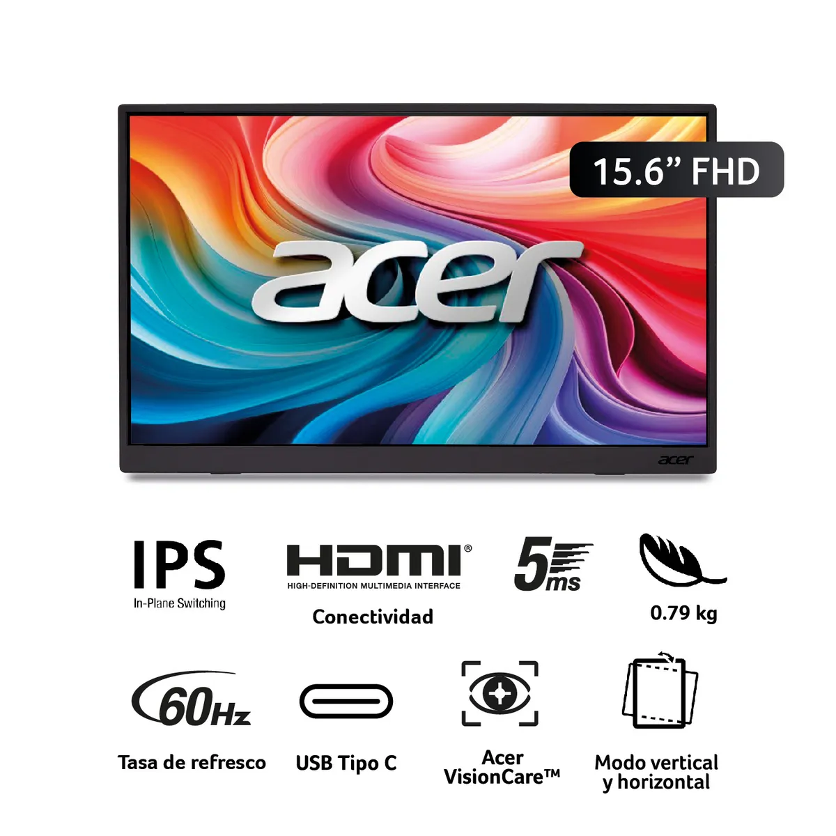 ACER - Monitor portátil 15.6" Gold