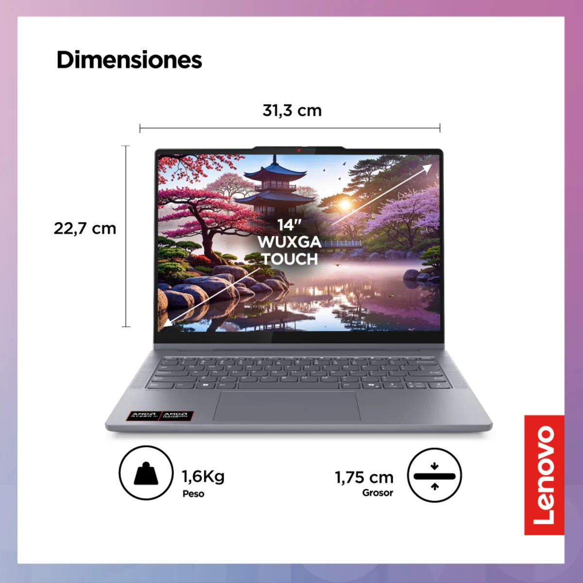 LENOVO - Laptop Ideapad 5 2 en 1 serie 300 AMD Ryzen AI 7 350 16GB RAM 512 GB SSD 14" WUXGA touch