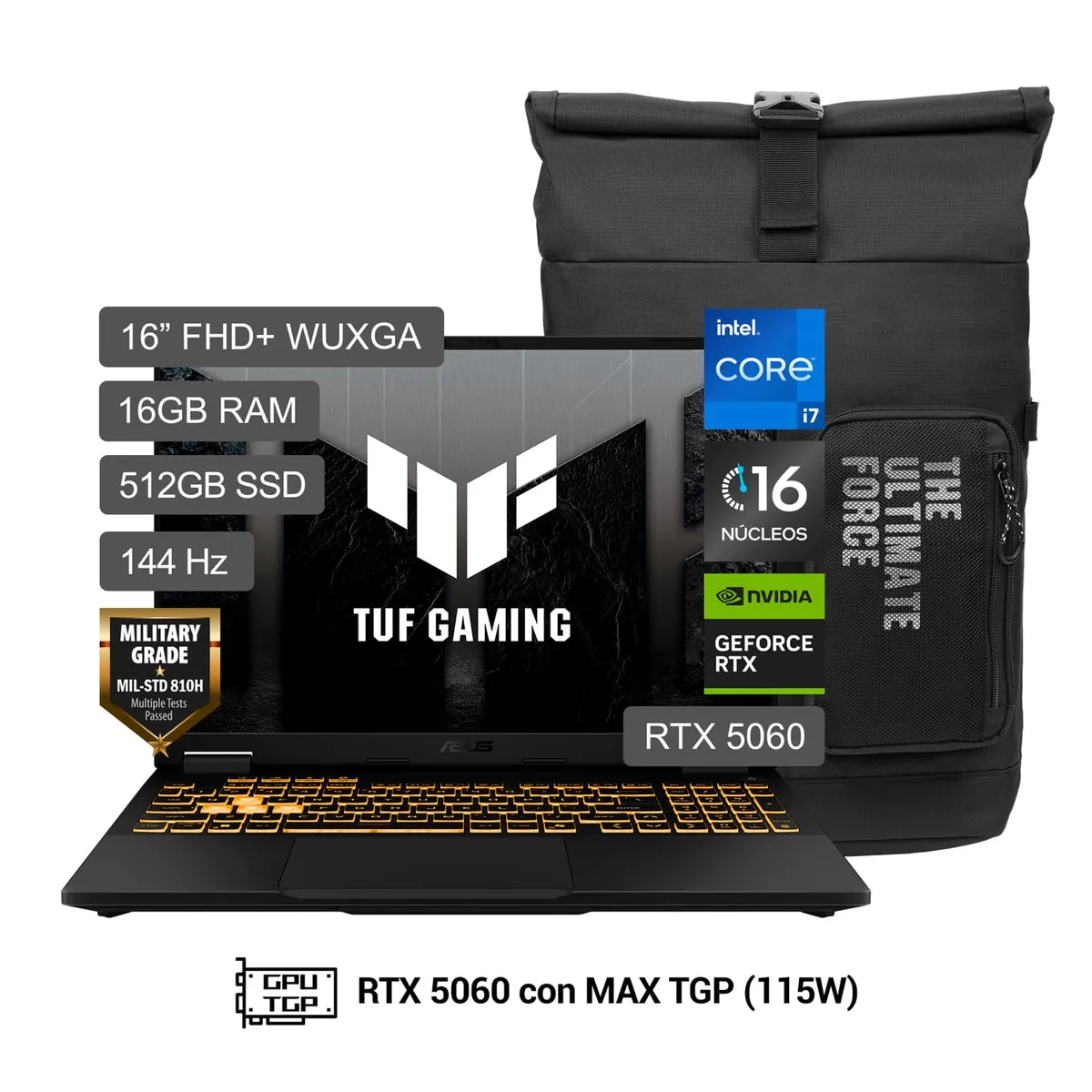 ASUS - ASUS TUF Gaming A16 Intel Core i7-14650HX 16GB 512SSD RTX5060 16" FHD+