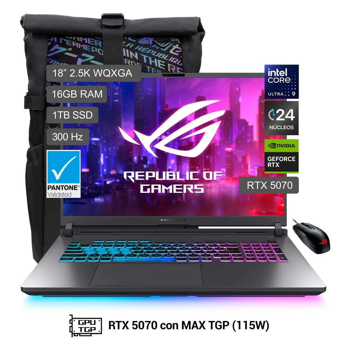 ASUS - ROG Strix G18 Intel Core Ultra 9 290HX 16GB 1TBSSD RTX5070 18" WQXGA