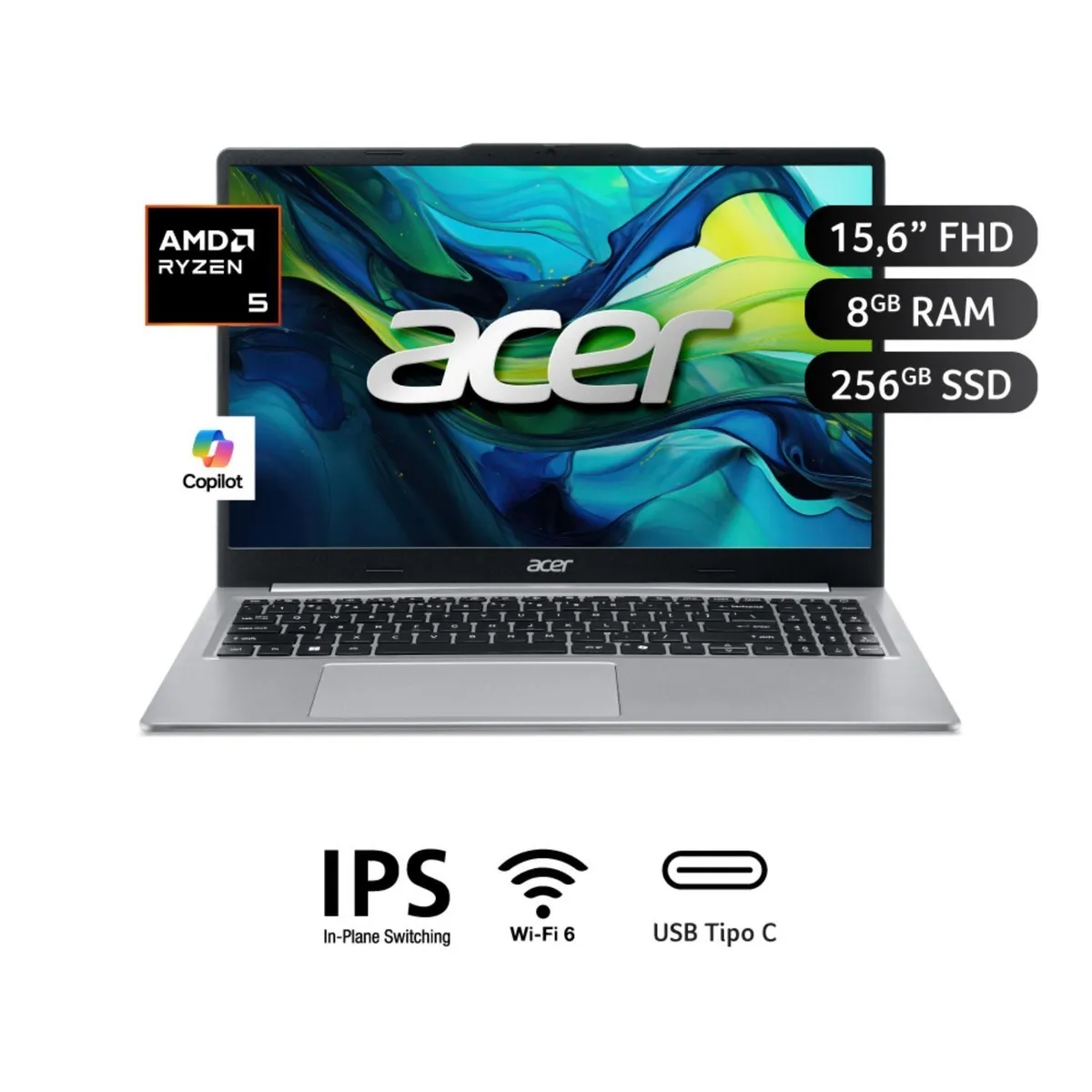 ACER - Laptop Aspire Lite AMD Ryzen 5 8GB 256GB 15.6" FHD