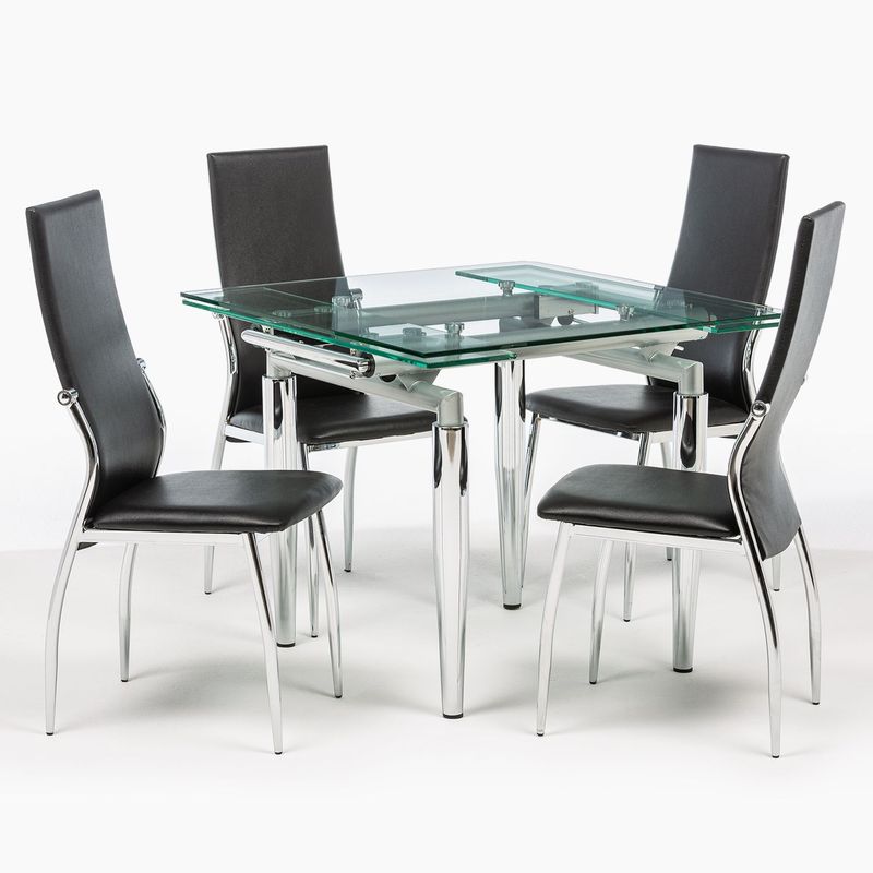 MICA - Juego de Comedor Linear 4 Sillas