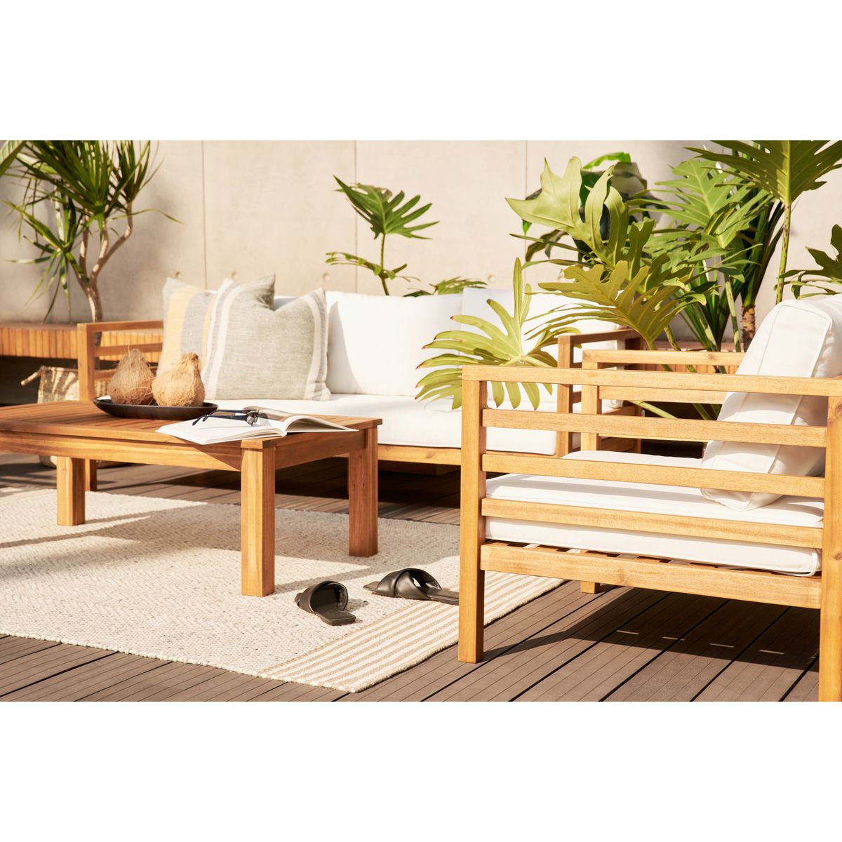 MICA - Juego de Sala de Terraza Camerun 3-1-1 + Mesa de Centro