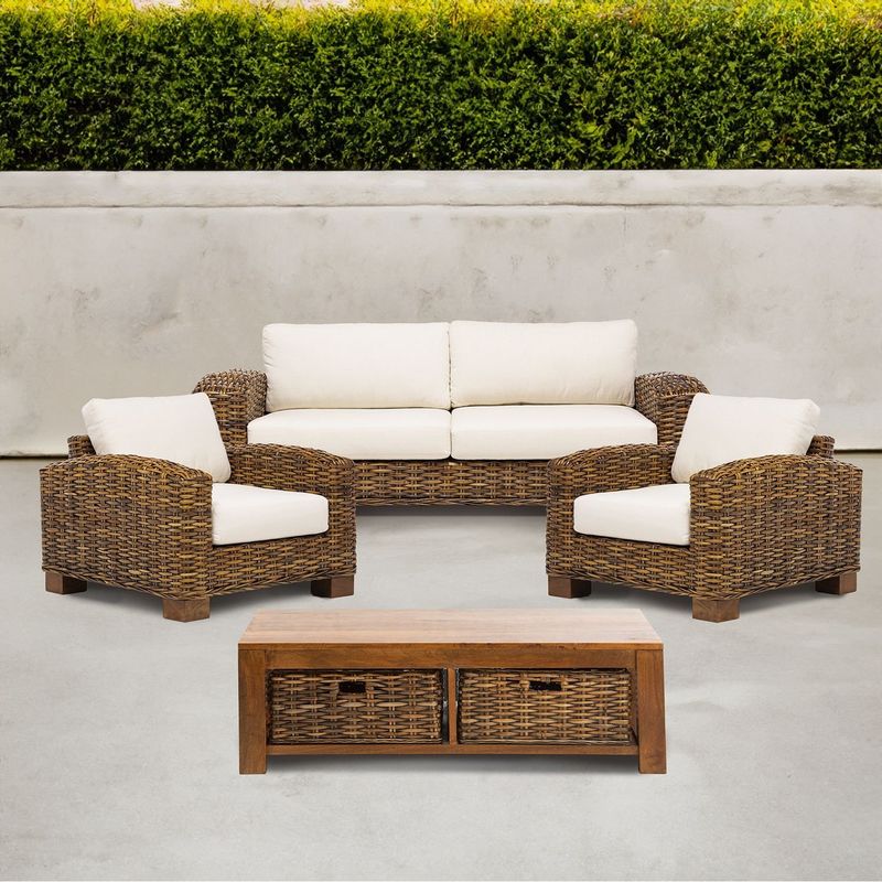 BASEMENT HOME - Juego de Sala de Terraza Kretes 3-1-1 con Mesa de Centro