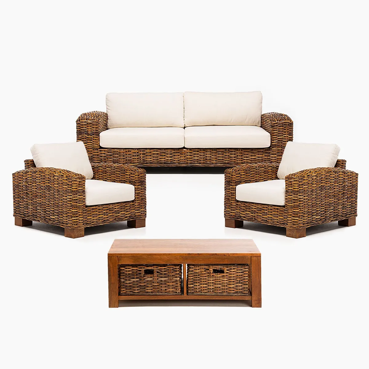 BASEMENT HOME - Juego de Sala de Terraza Kretes 3-1-1 con Mesa de Centro