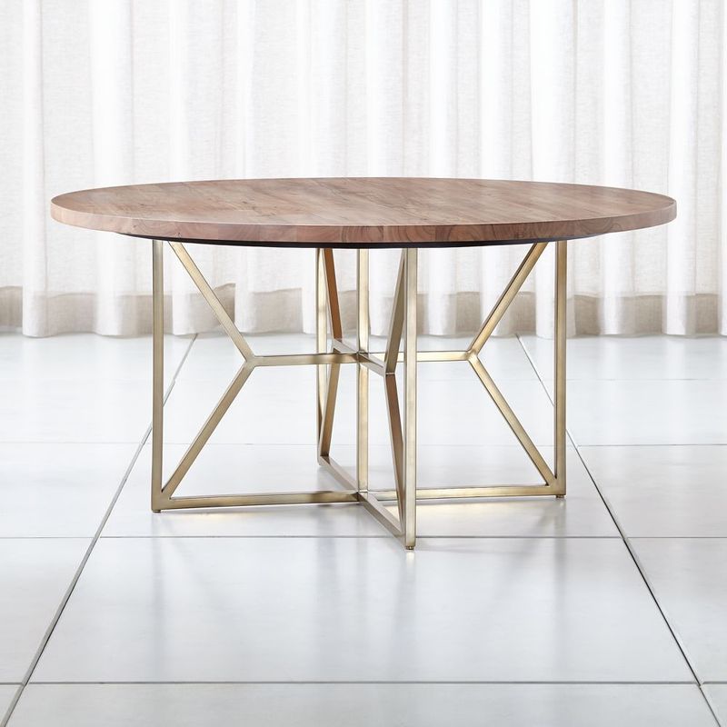 CRATE & BARREL - Mesa de Comedor Redonda Hayes de Madera de Acacia 152cm