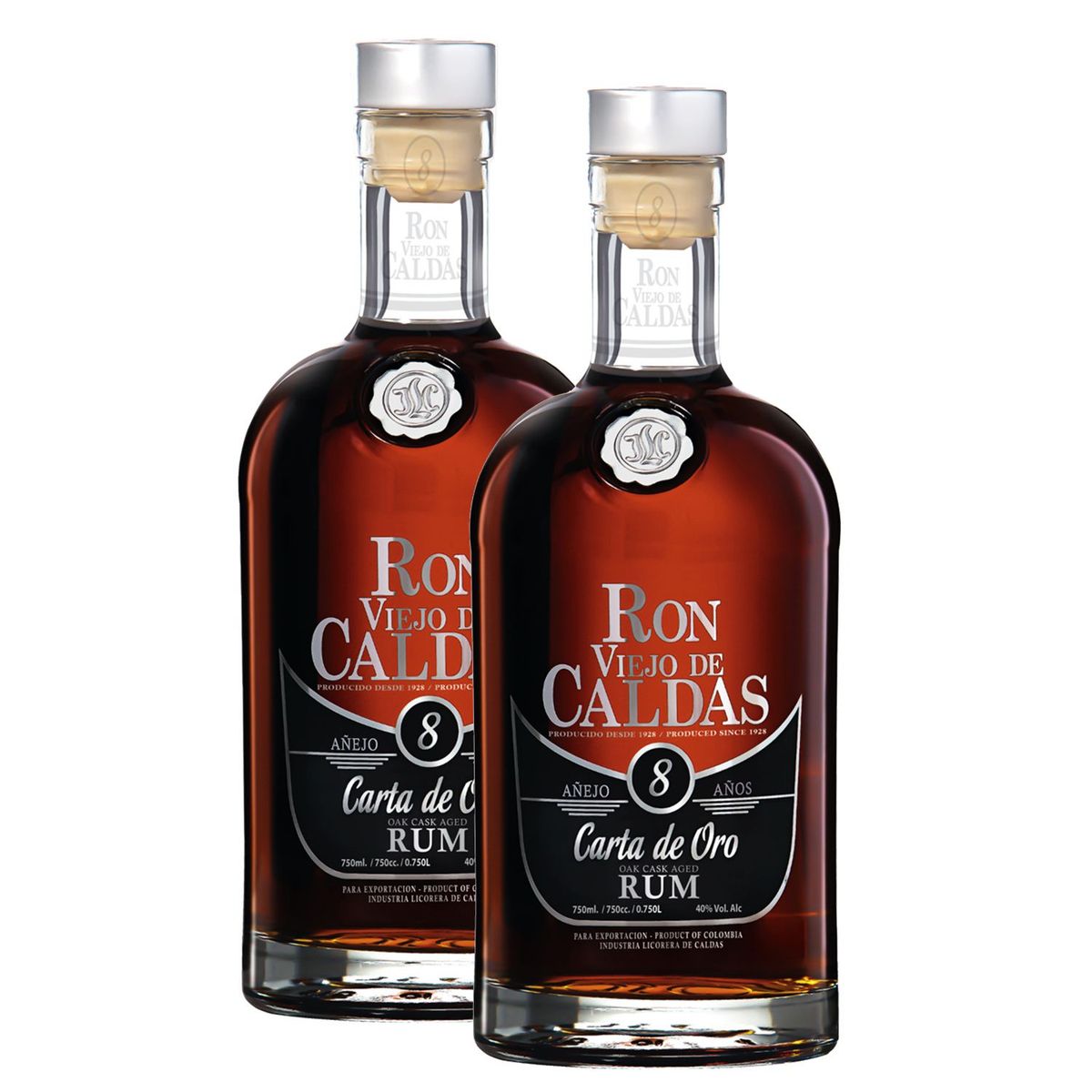 VIEJO DE CALDAS - Pack x 2 Ron Viejo de Caldas 8 años 750ml