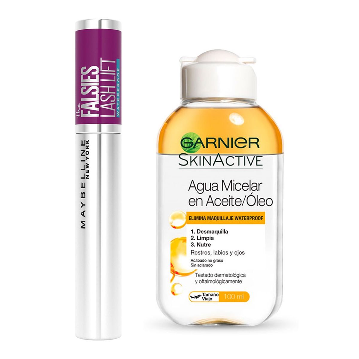 NYX PROFESSIONAL MAKEUP - Agua Micelar con Aceite/Óleo + Máscara The Falsies Lash Lift Wtp Tono Negro