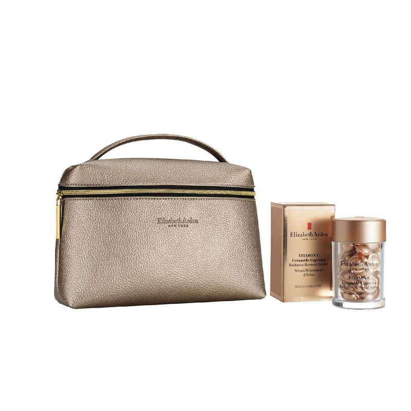 ELIZABETH ARDEN - Pack Vitamin C Ceramide Capsules Radiance Renewal Serum 30 caps 14ml+ Neceser marron vacio