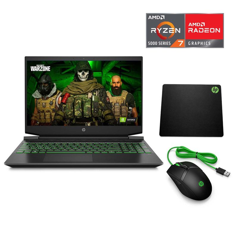 HP - Combo: Laptop HP Pavilion Gaming 15-ec1037la AMD Ryzen5 4600H 8GB 512GB SSD + Mouse HP Pavilion Gaming 300 + M0USEPAD HP Pavilion Gaming 300