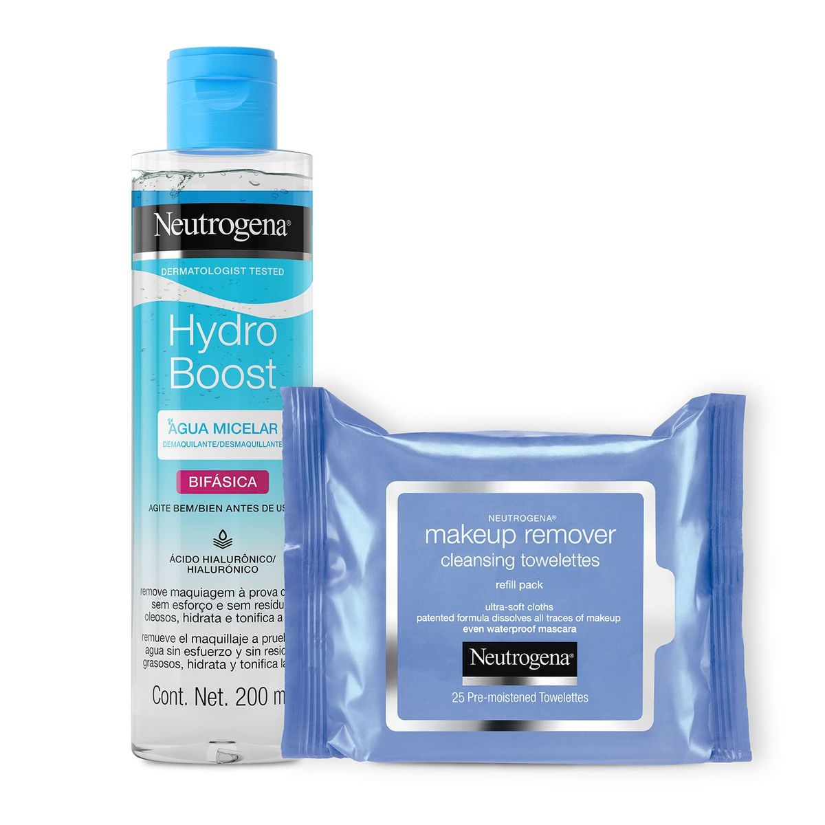NEUTROGENA - Pack Limpieza (Agua micelar Hydroboost + Toallitas desmaquillantes)