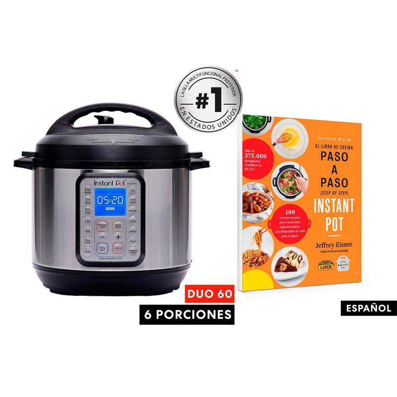 INSTANT POT - Combo: Instant Pot Multicooker Duo Plus 60 + Libro Paso a Paso
