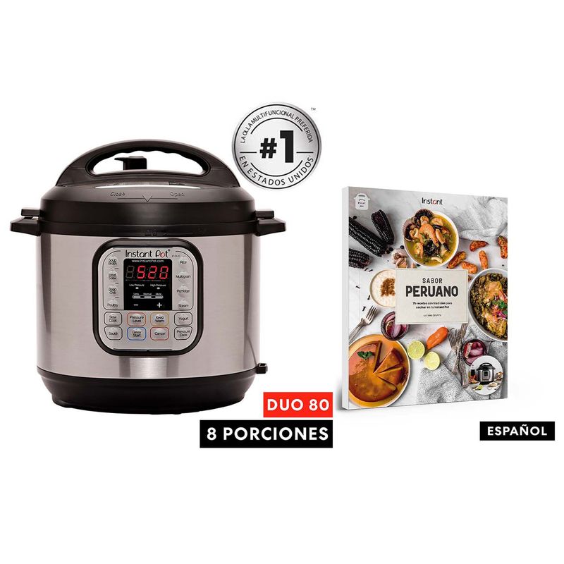 INSTANT POT - Combo: Instant Pot Multicooker Duo 80 + Libro Sabor Peruano 