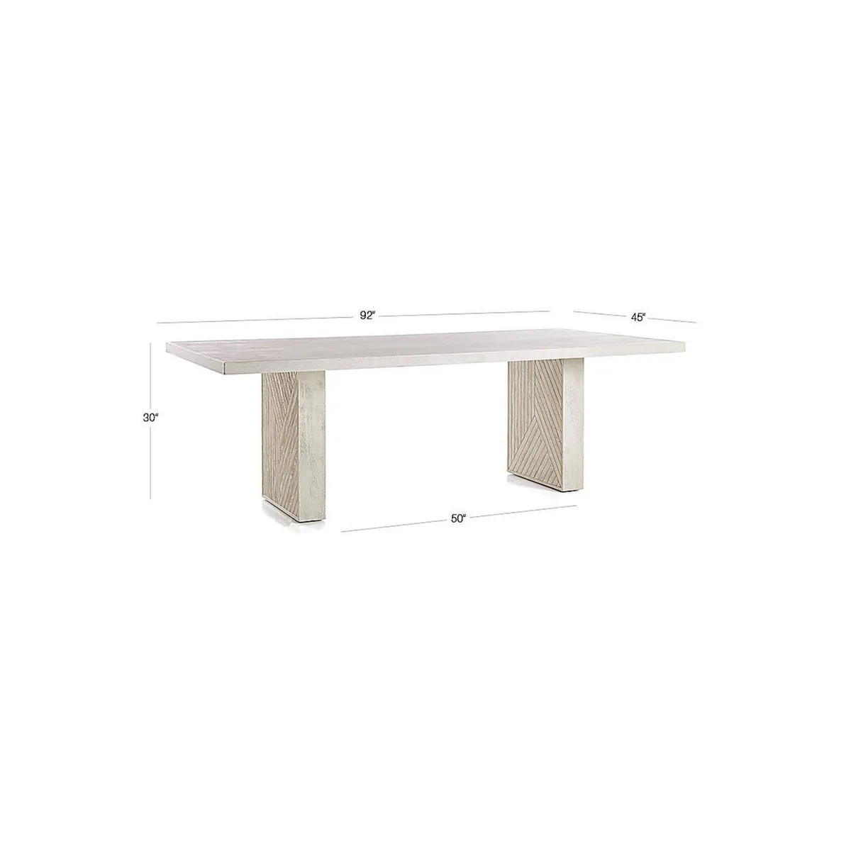 CRATE & BARREL - Mesa de Comedor Dunewood Natural de Madera de Mango 233cm