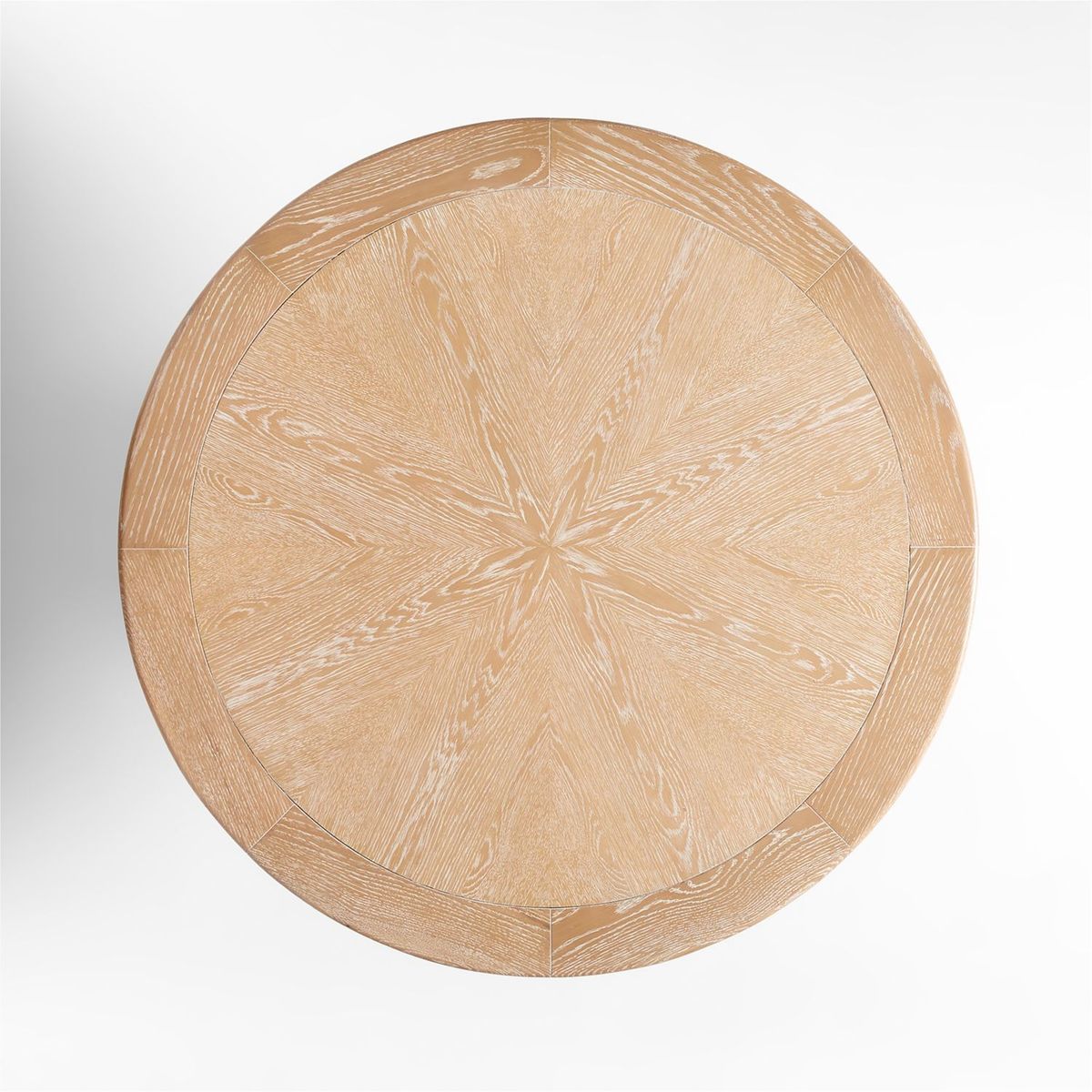 CRATE & BARREL - Mesa de Comedor Redonda de Madera Blanqueada Palisades