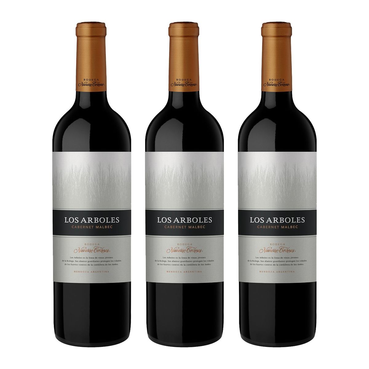  - Vino Los Arboles Cabernet - Malbec 750ml x 3 Botellas