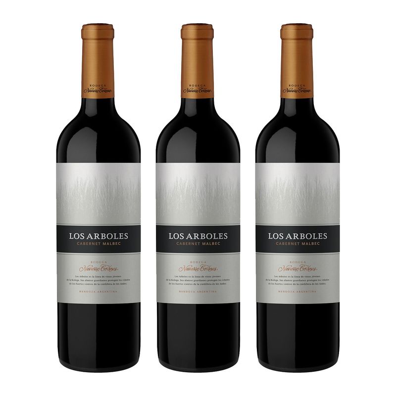  - Vino Los Arboles Cabernet - Malbec 750ml x 3 Botellas