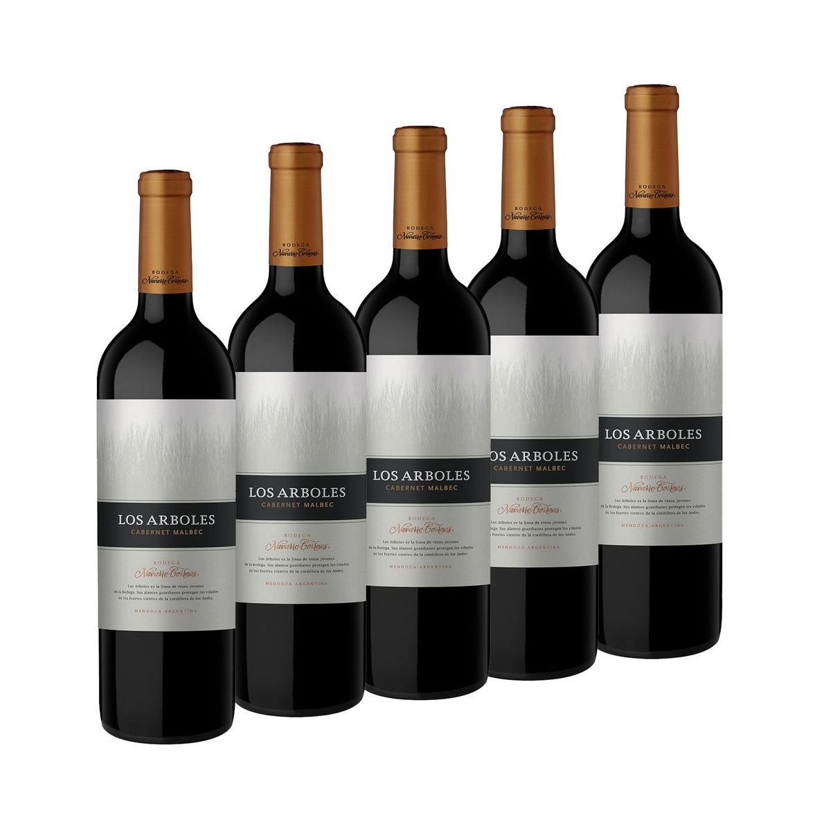  - Vino Los Arboles Cabernet - Malbec 750ml x 5 Botellas