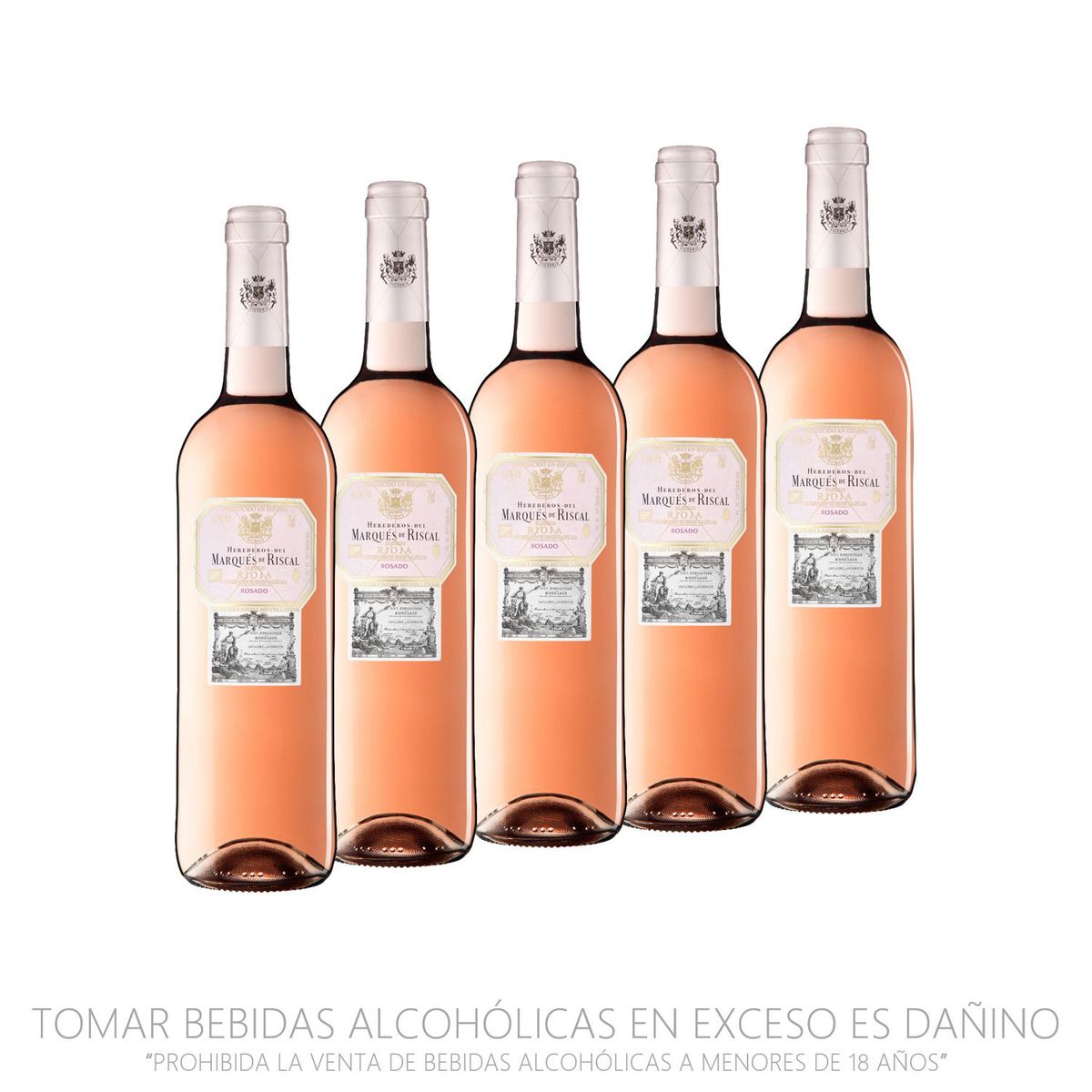  - Vino Marques de Riscal Rosado 750ml x 5 Botellas