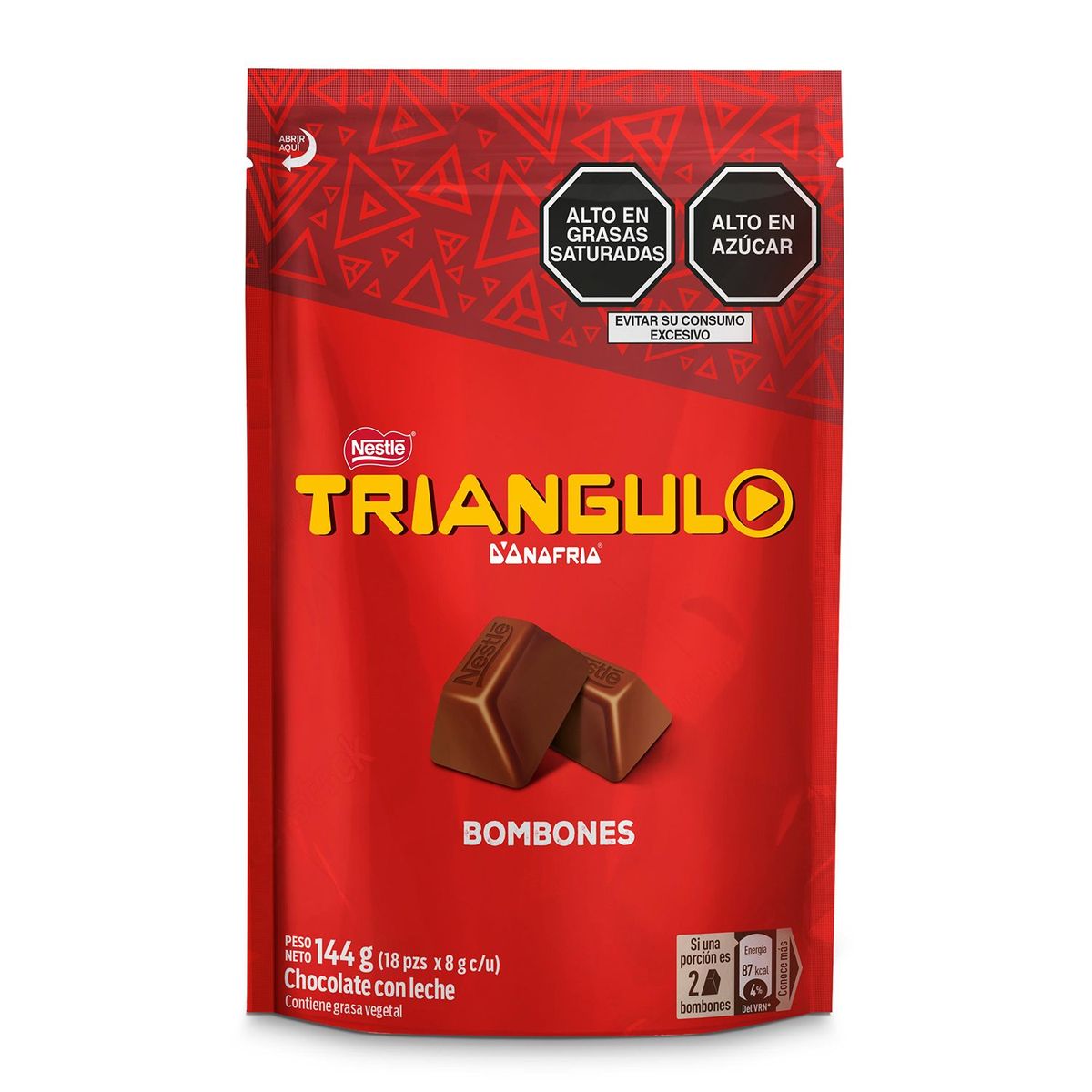 TRIANGULO - Chocolate Triángulo Bolsa de 18 Unidades x 12 Bolsas