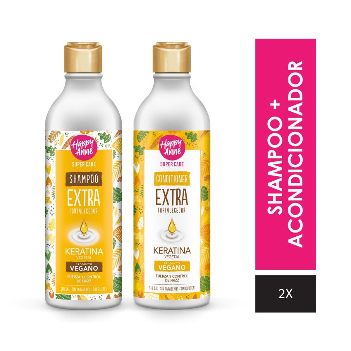 HAPPY ANNE - HAPPY ANNE SUPER PACK KERATINA 340 ML  (SHAMPOO + ACONDICIONADOR)