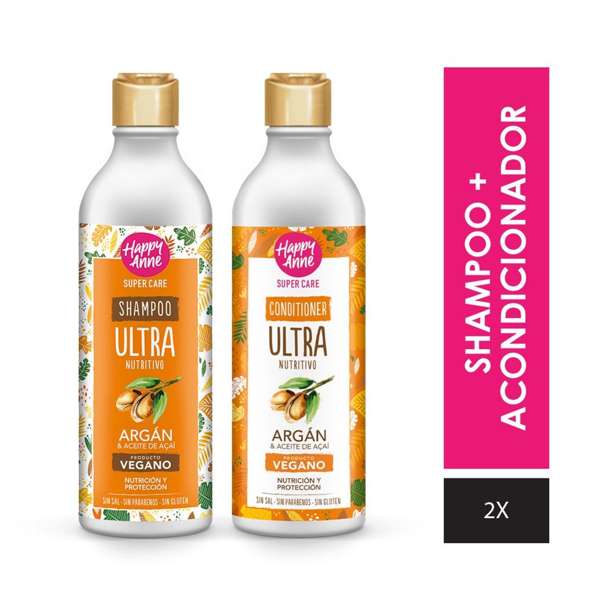 HAPPY ANNE - HAPPY ANNE SUPER PACK ARGAN (SHAMPOO + ACONDICIONADOR) 340ML