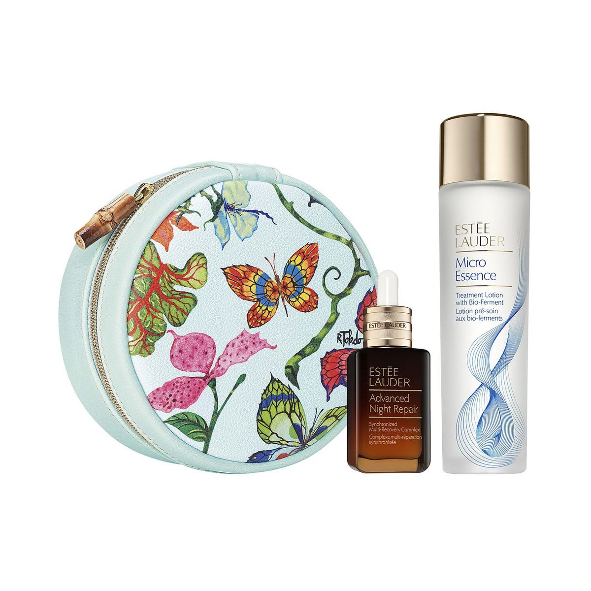 ESTEE LAUDER - Set Loción Micro Essence con Bio-Fermento 100ml + Suero Advanced Night Repair 20ml + Neceser