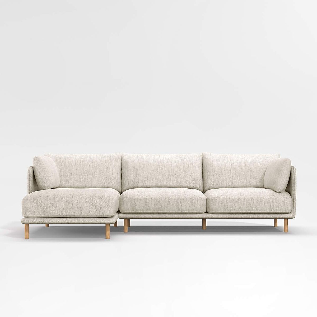 CRATE & BARREL - Seccional Wells con Chaise Longue 4 Cuerpos 