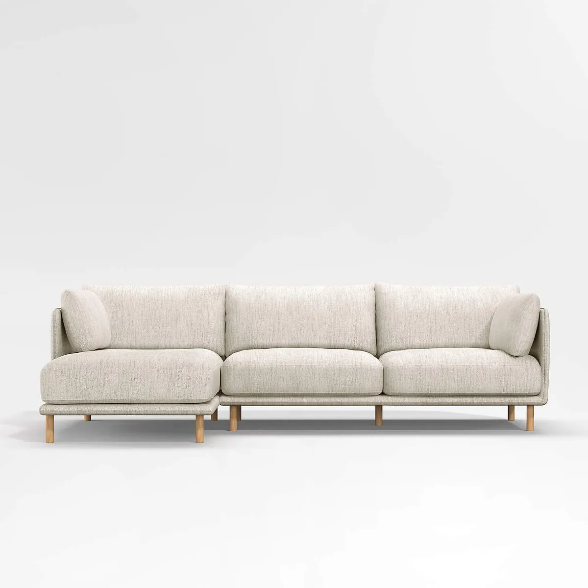 CRATE & BARREL - Seccional Wells con Chaise Longue 4 Cuerpos 