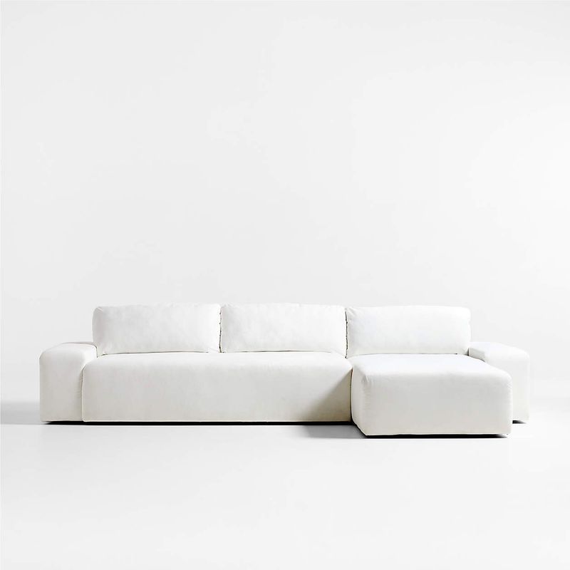 CRATE & BARREL - Seccional con Chaise Longue al Lado Derecho de 2 Piezas Ages