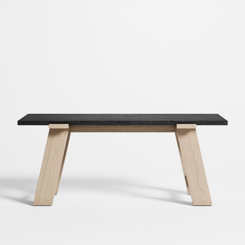 CRATE & BARREL - Escritorio Madison Ebony con Base Bleached de Madera de Pino