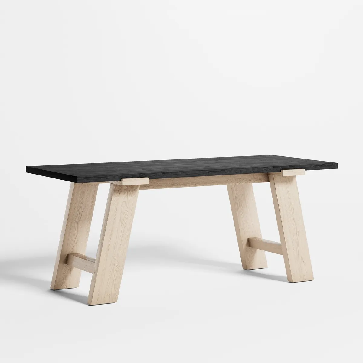 CRATE & BARREL - Escritorio Madison Ebony con Base Bleached de Madera de Pino