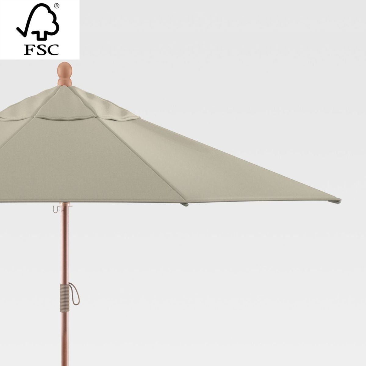 CRATE & BARREL - Sombrilla Redonda para Exteriores Sunbrella ® Stone