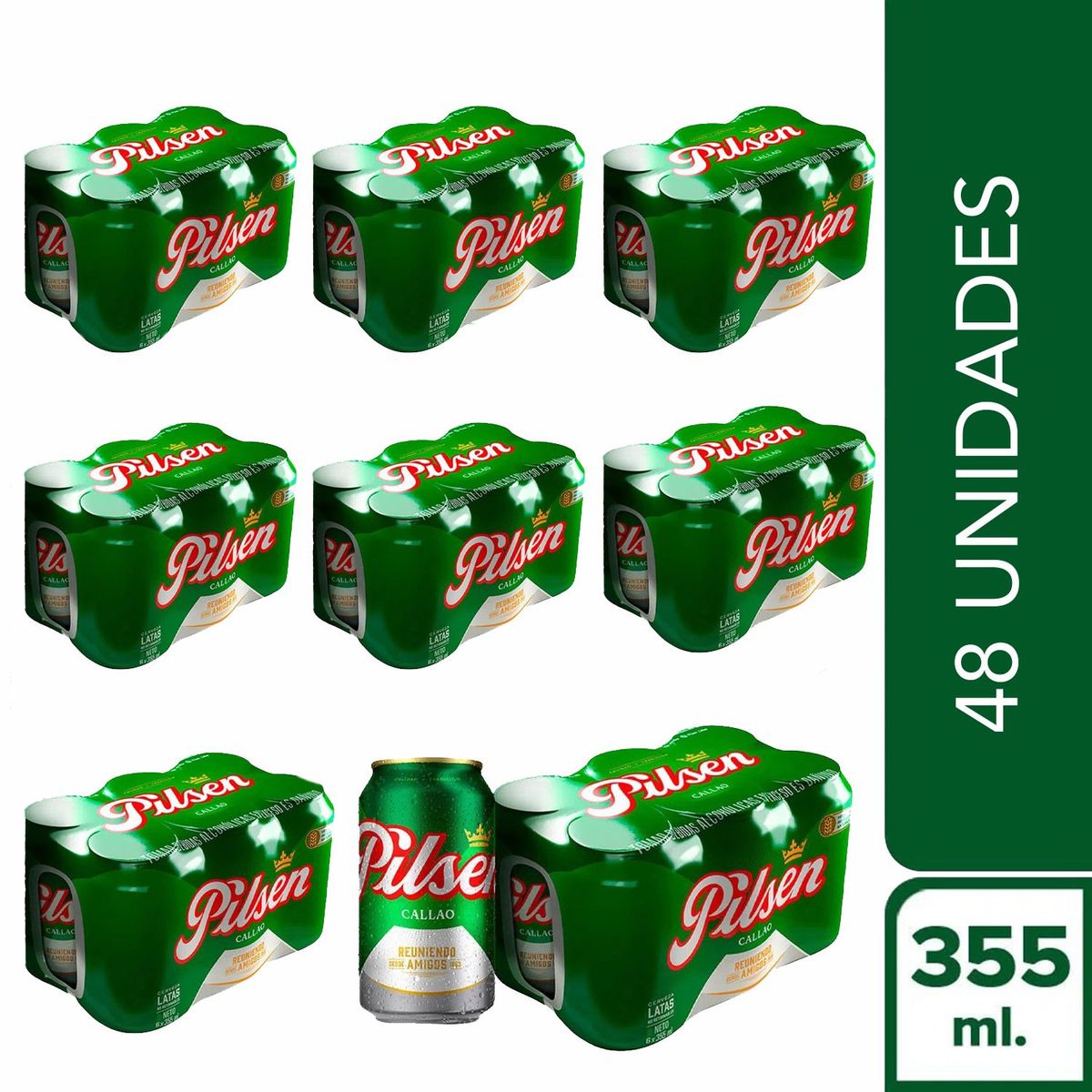 PILSEN - Six Pack Cerveza Pilsen Callao Lata 355ml (48 Latas)