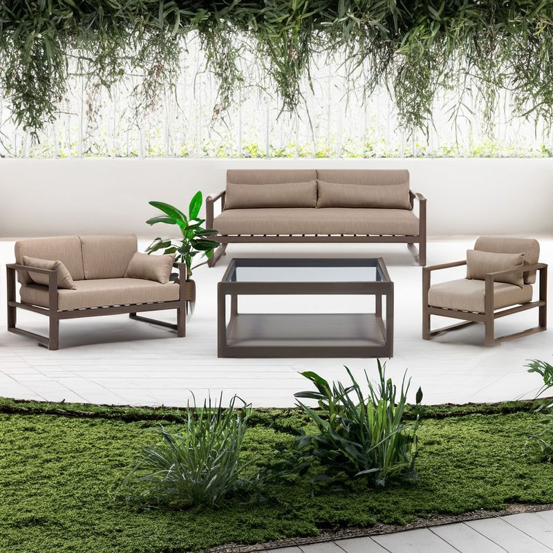 BASEMENT HOME - Juego de Sala de Terraza Monaco 3-2-1 + Mesa de Centro