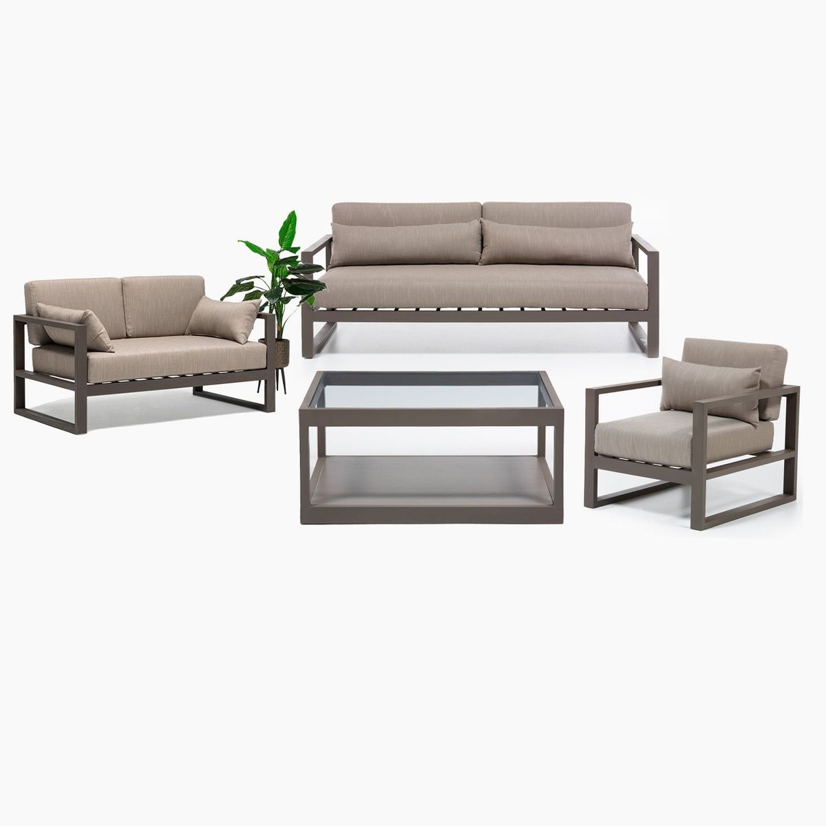 BASEMENT HOME - Juego de Sala de Terraza Monaco 3-2-1 + Mesa de Centro