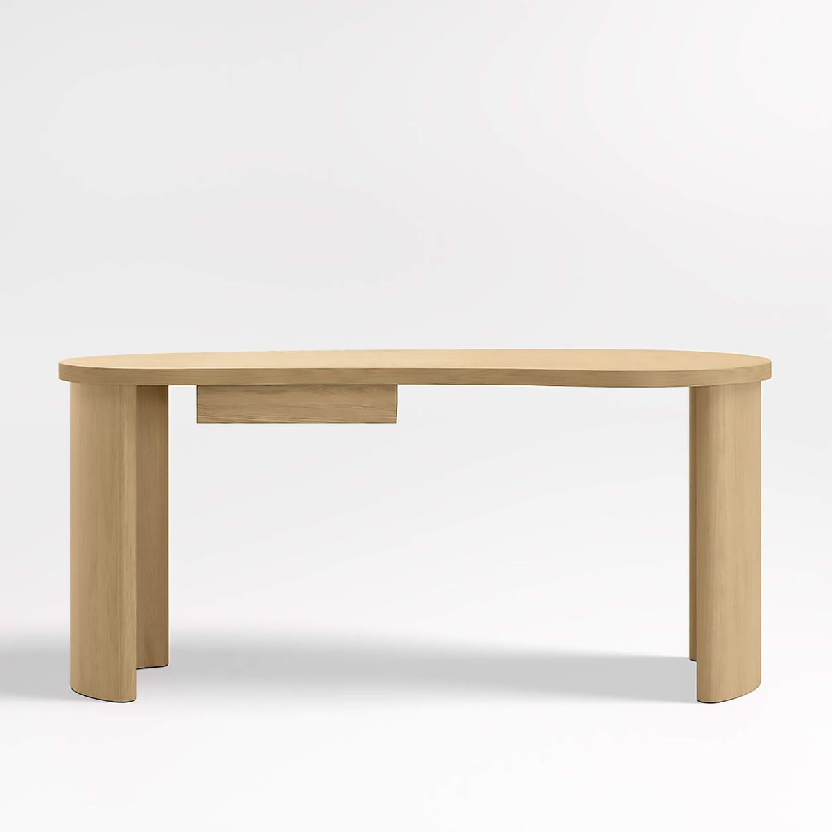 CRATE & BARREL - Escritorio Courbe de Madera de Roble Natural con Cajón