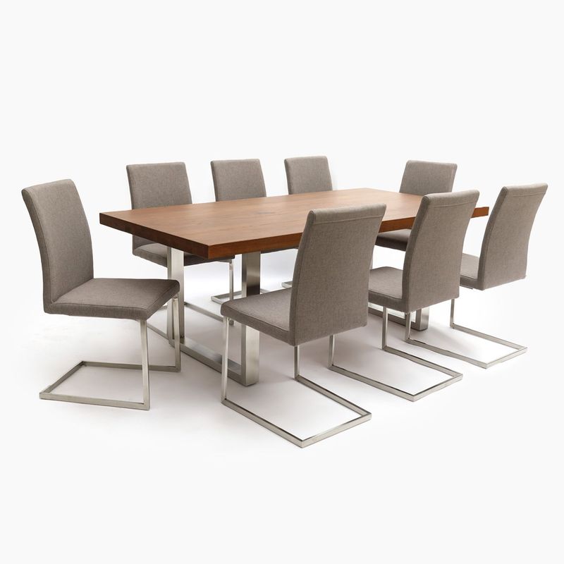 BASEMENT HOME - Juego de comedor: Mesa Lisboa + 8 sillas Positano