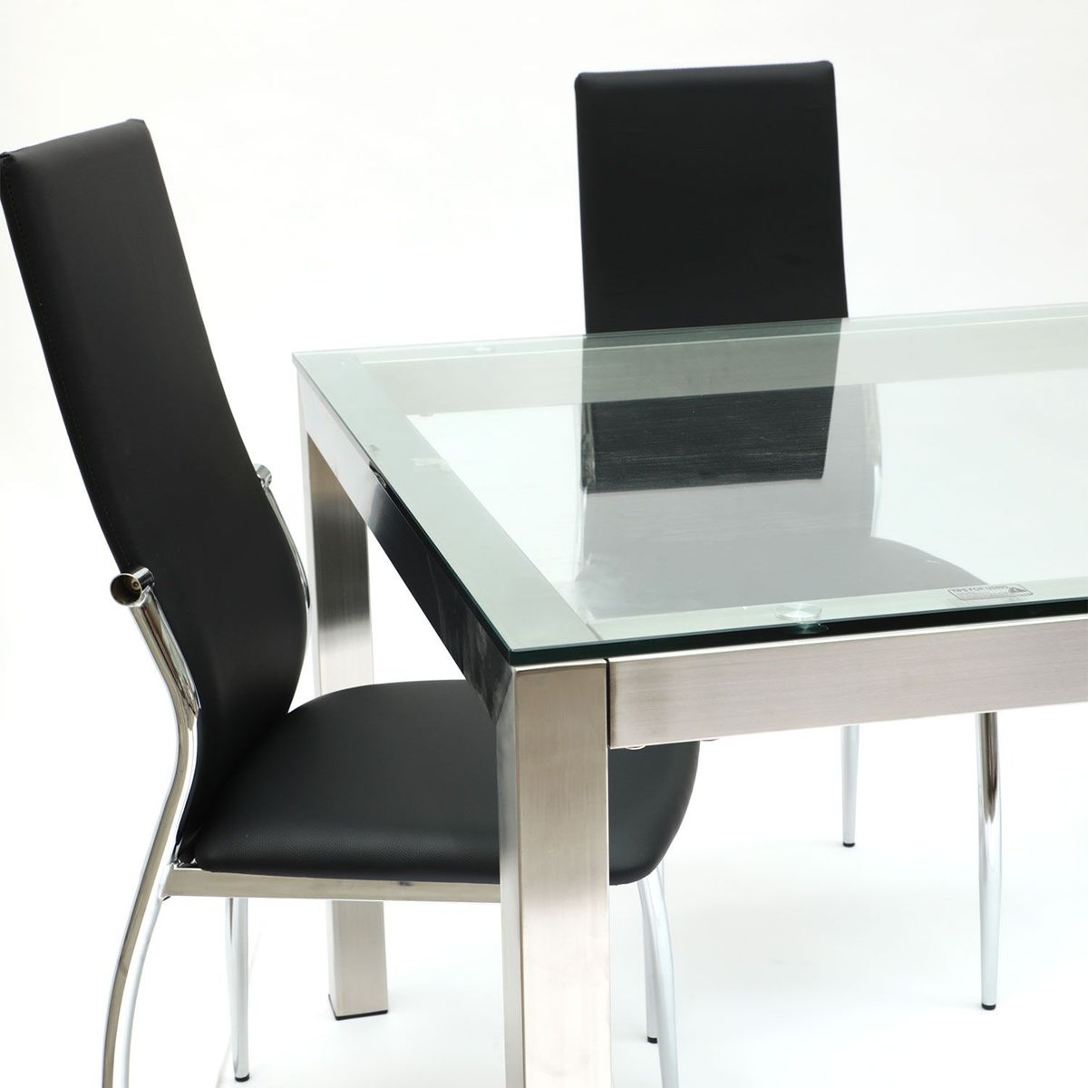 BASEMENT HOME - Juego de comedor: Mesa Positano + 6 sillas Linear negro