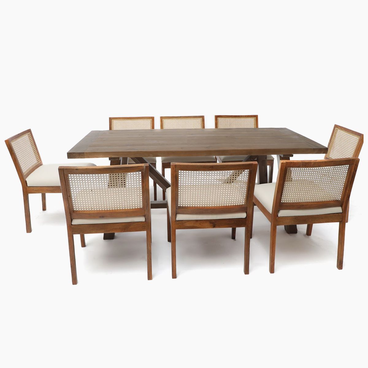 BASEMENT HOME - Juego de comedor: Mesa Iker + 8 Sillas Tilda