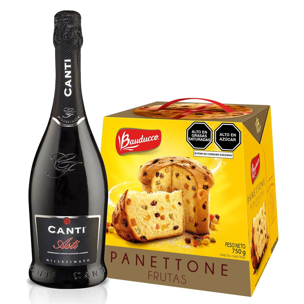 CANTI - Vino Espumante Canti Asti Dolce 750ml + Panetón Bauducco 750 gr