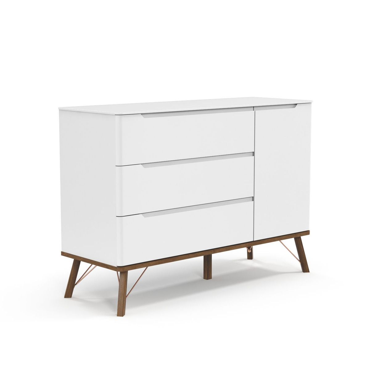 MICA KIDS - Combo Albi: Cuna + Cómoda 3 Cajones 1 Puerta