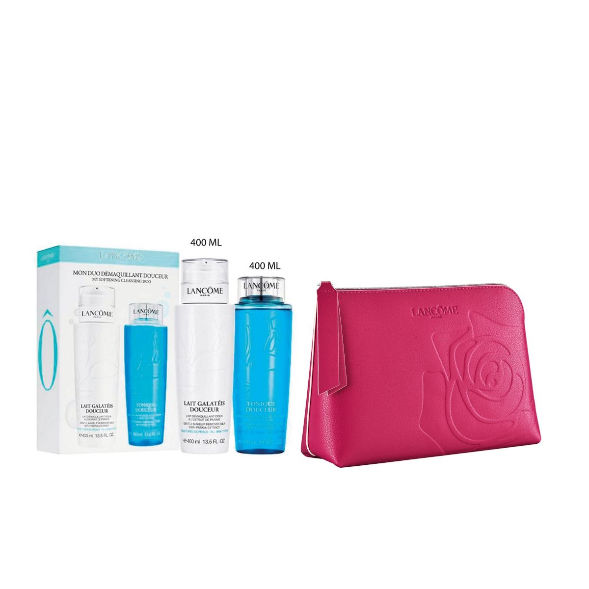 LANCOME - Set Jumbo Douceur 400ml + neceser de lujo