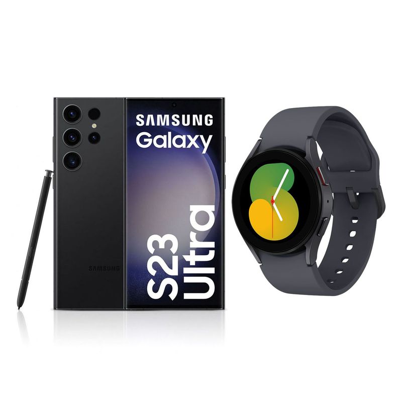 SAMSUNG - Galaxy S23 Ultra Phantom Black 512g 12gb + Watch5 Small Gris
