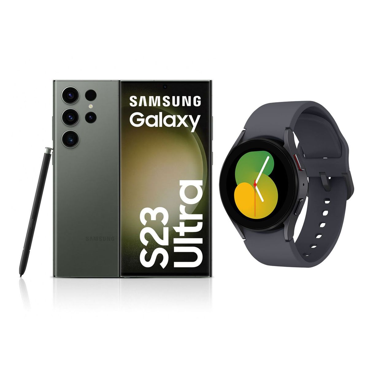 SAMSUNG - Galaxy S23 Ultra Green 512GB 12GB + Watch5 Small Gris
