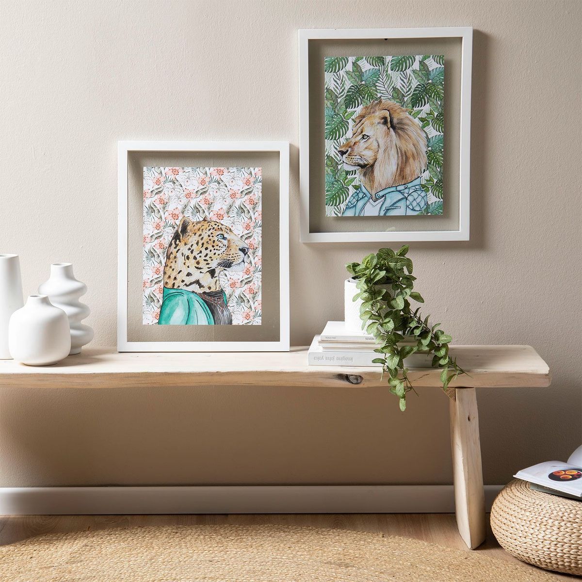 BASEMENT HOME - Cuadro + Lámina Decorativa León de Perfil 30x40cm Conka Collage