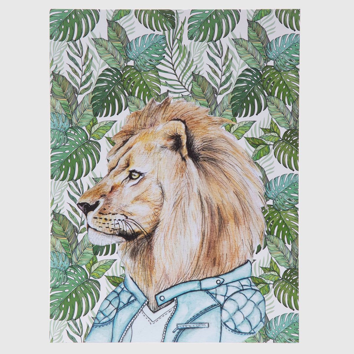 BASEMENT HOME - Cuadro + Lámina Decorativa León de Perfil 30x40cm Conka Collage